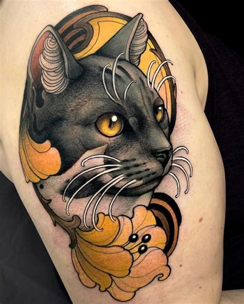 lucky cat tattoo|neo traditional tattoo cats.